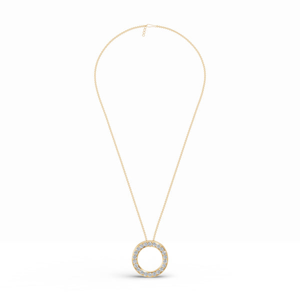 Lucky Circle Hoop Diamond Pendant