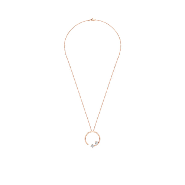 Open Circle Solitaire Diamond pendant
