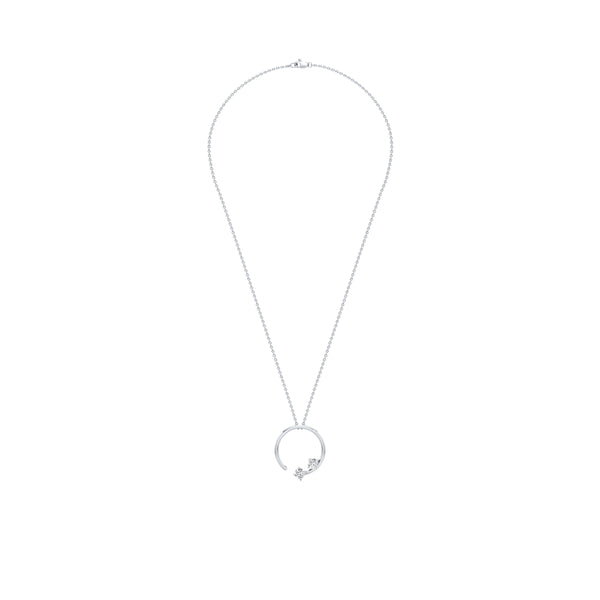 Open Circle Solitaire Diamond pendant