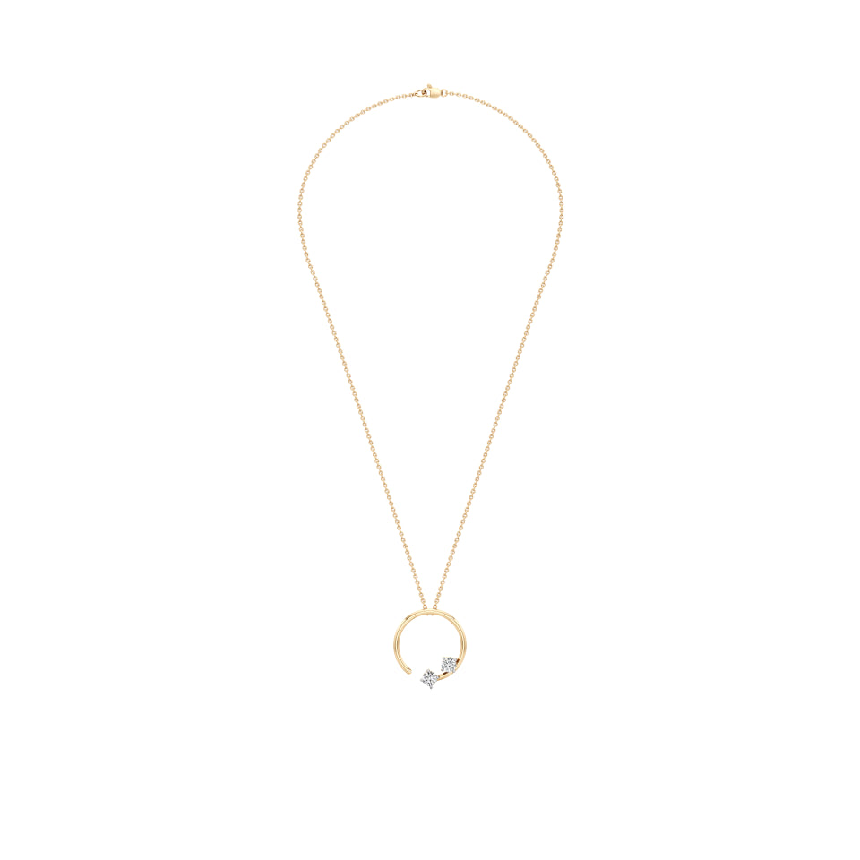 Open Circle Solitaire Diamond pendant