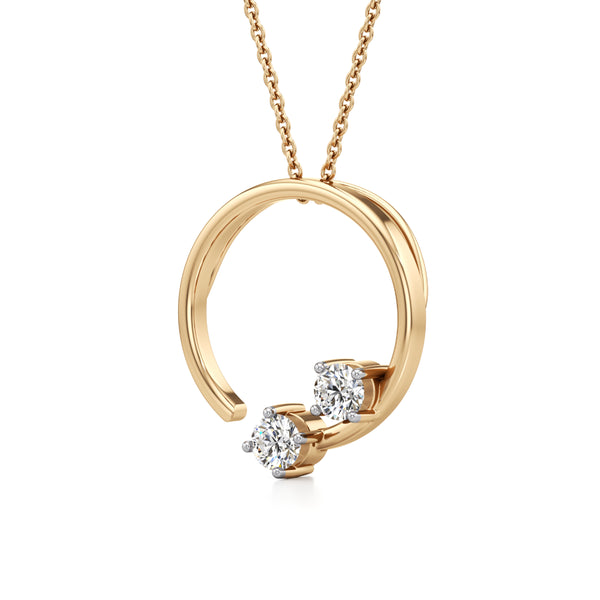 Open Circle Solitaire Diamond pendant