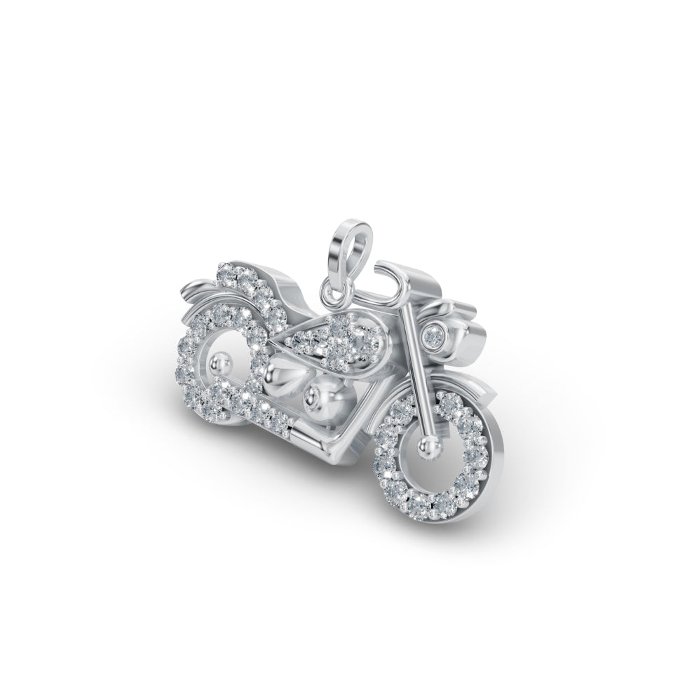 Biker Charm Diamond Pendant