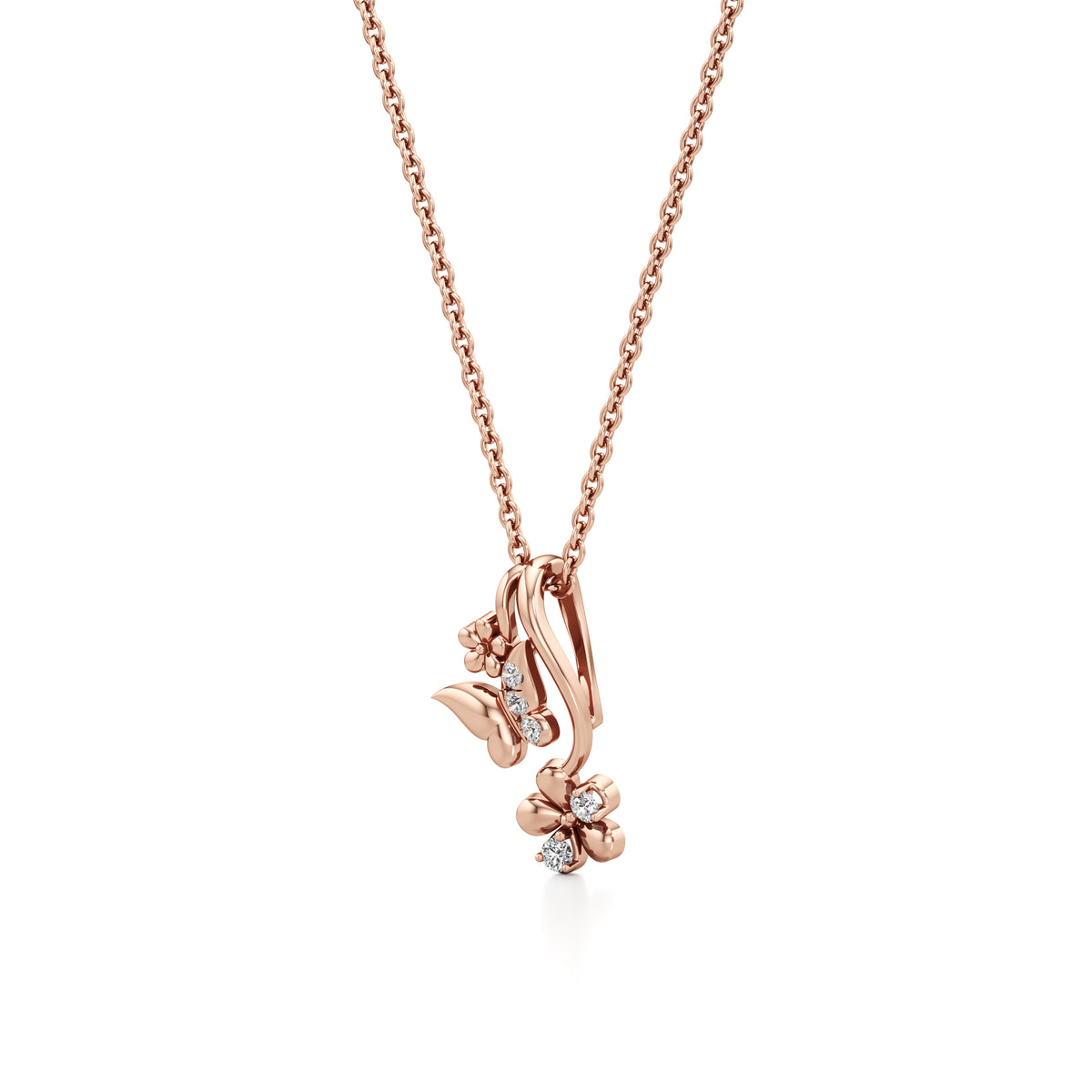 Butterfly's Garden Diamond Pendant