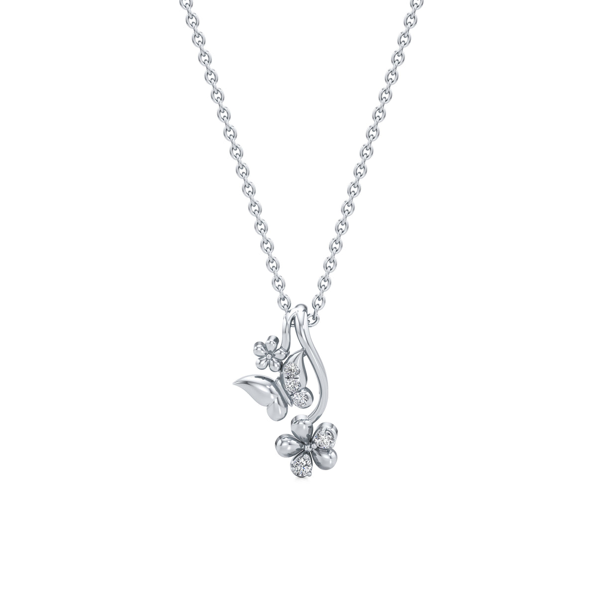 Butterfly's Garden Diamond Pendant