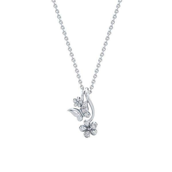 Butterfly's Garden Diamond Pendant