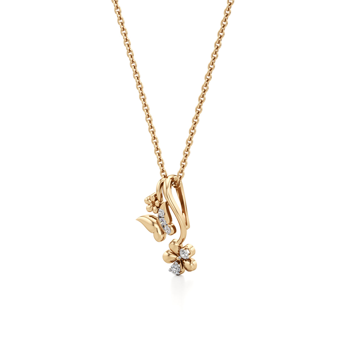 Butterfly's Garden Diamond Pendant