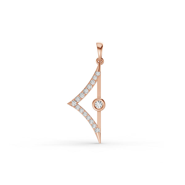 Triangular Edge Stud Diamond Pendant