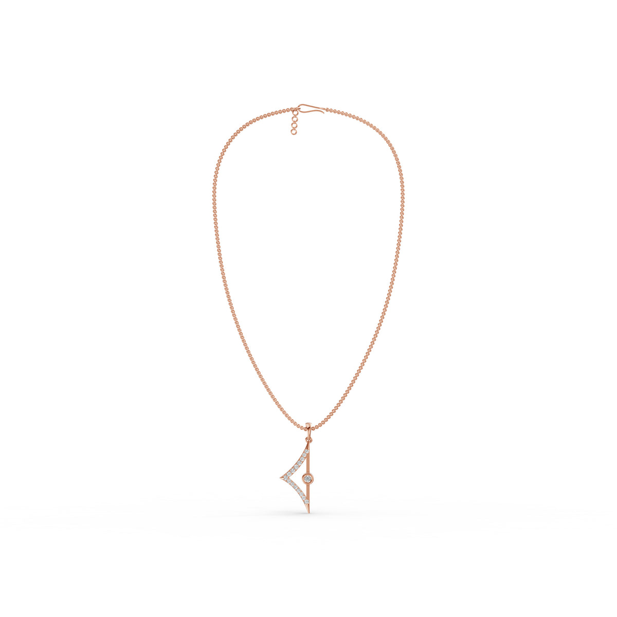 Triangular Edge Stud Diamond Pendant