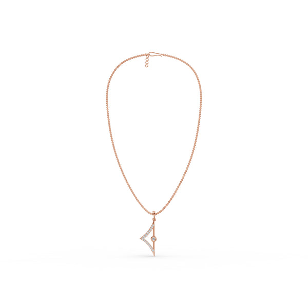 Triangular Edge Stud Diamond Pendant