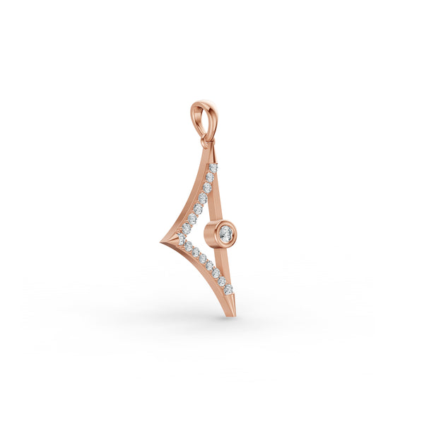 Triangular Edge Stud Diamond Pendant