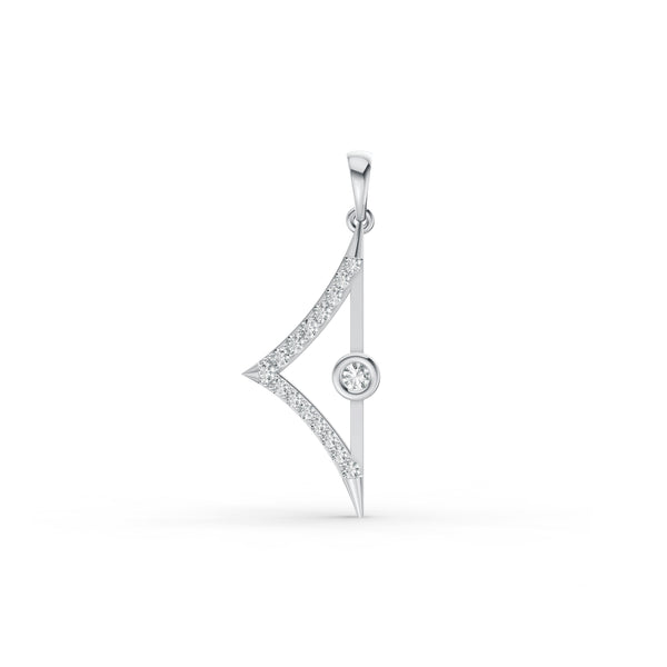 Triangular Edge Stud Diamond Pendant