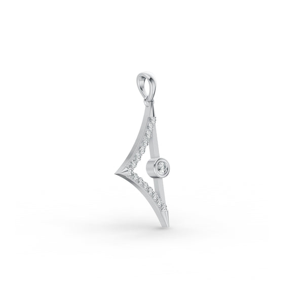 Triangular Edge Stud Diamond Pendant