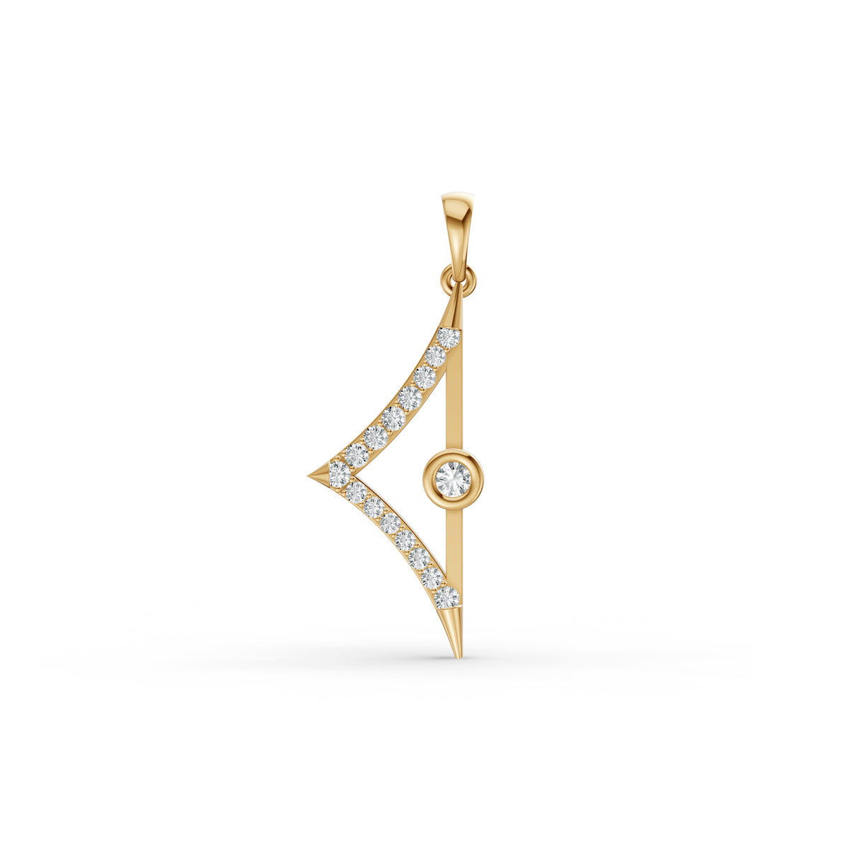 Triangular Edge Stud Diamond Pendant & Earring Set