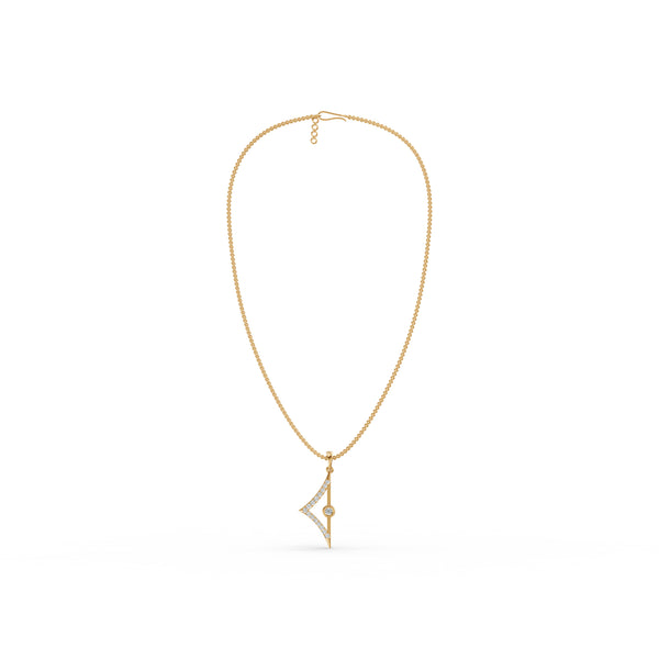 Triangular Edge Stud Diamond Pendant