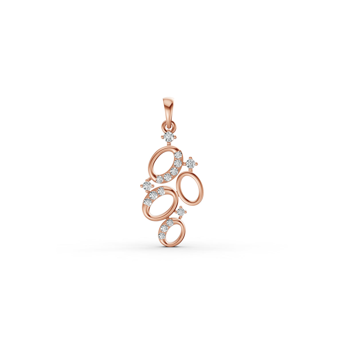 Cosmic Orbit Cluster Diamond Pendant