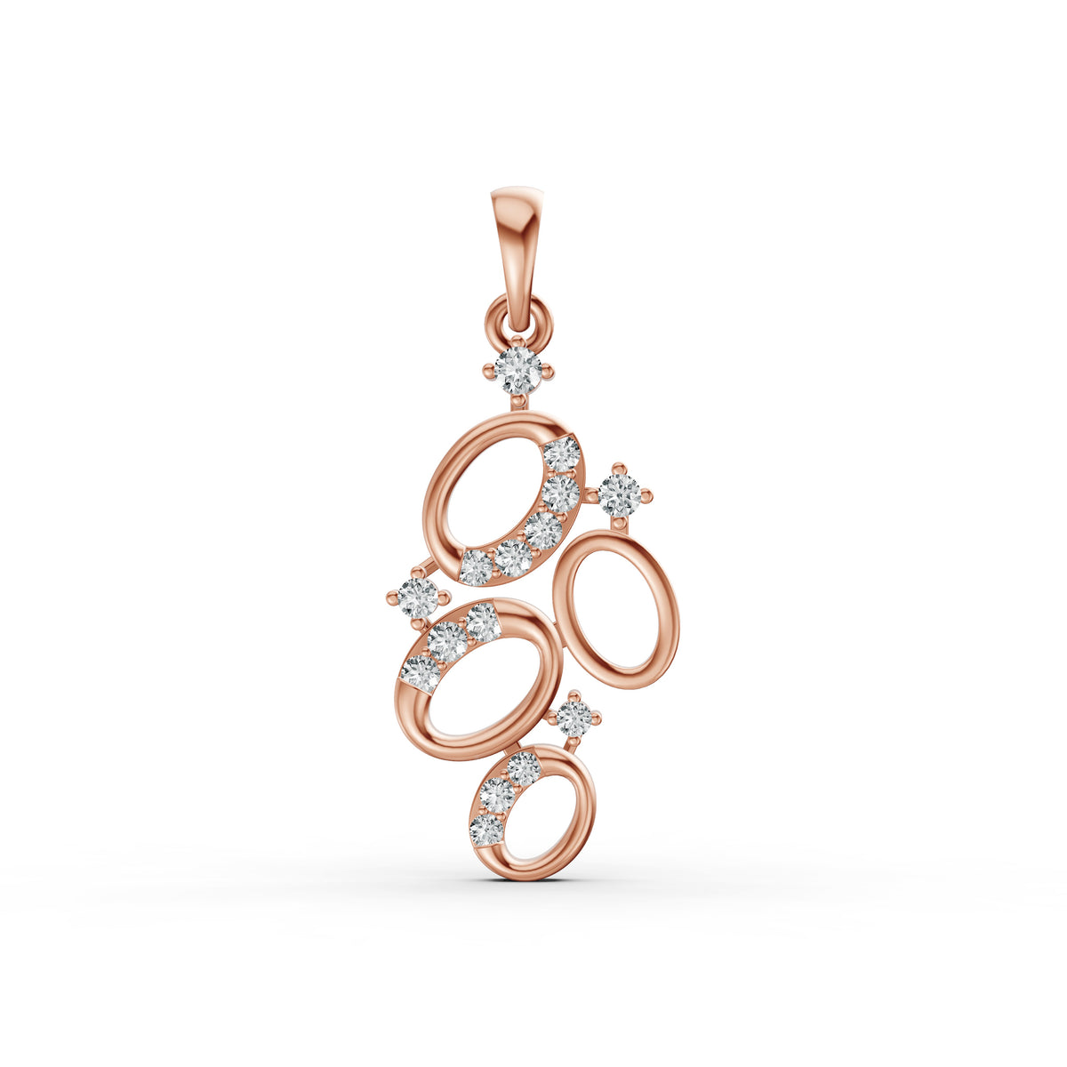 Cosmic Orbit Cluster Diamond Pendant & Earring Set