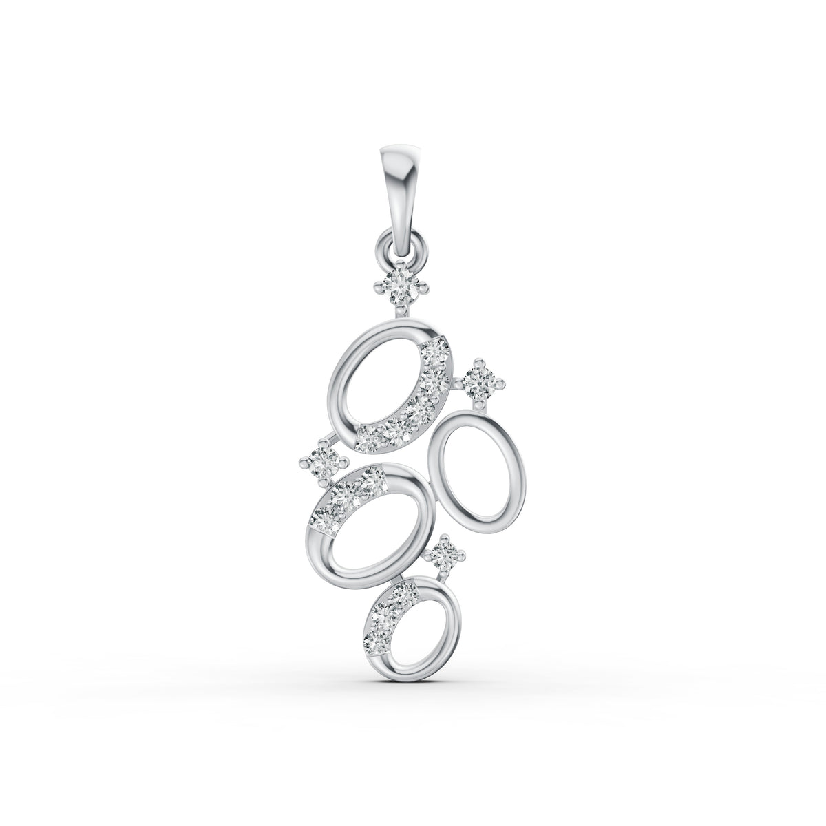 Cosmic Orbit Cluster Diamond Pendant & Earring Set