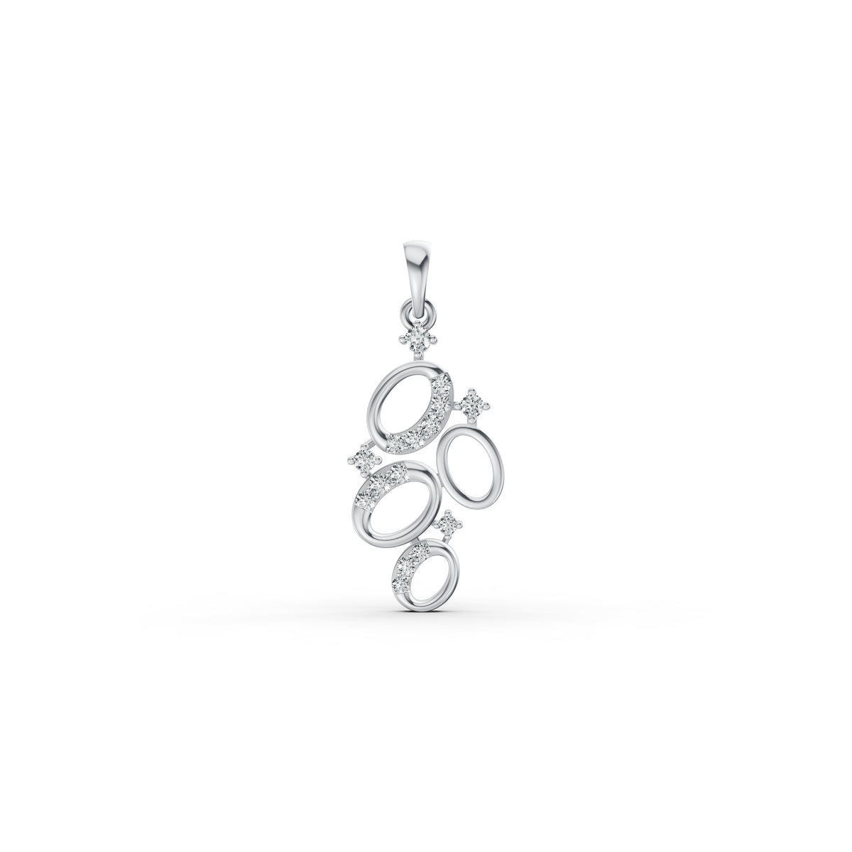 Cosmic Orbit Cluster Diamond Pendant