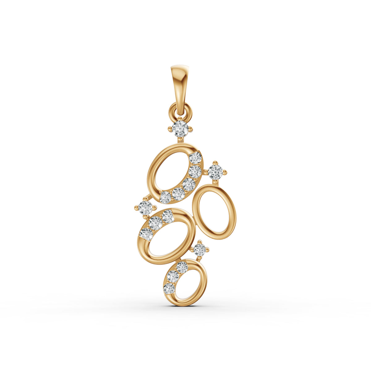 Cosmic Orbit Cluster Diamond Pendant & Earring Set