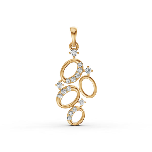 Cosmic Orbit Cluster Diamond Pendant & Earring Set