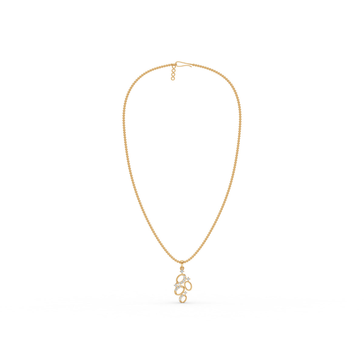 Cosmic Orbit Cluster Diamond Pendant