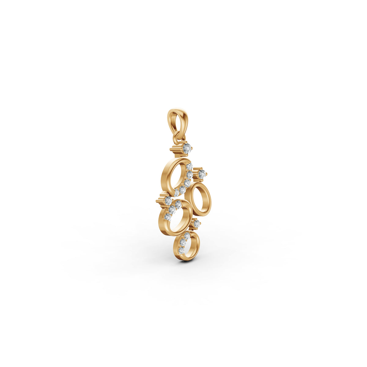 Cosmic Orbit Cluster Diamond Pendant