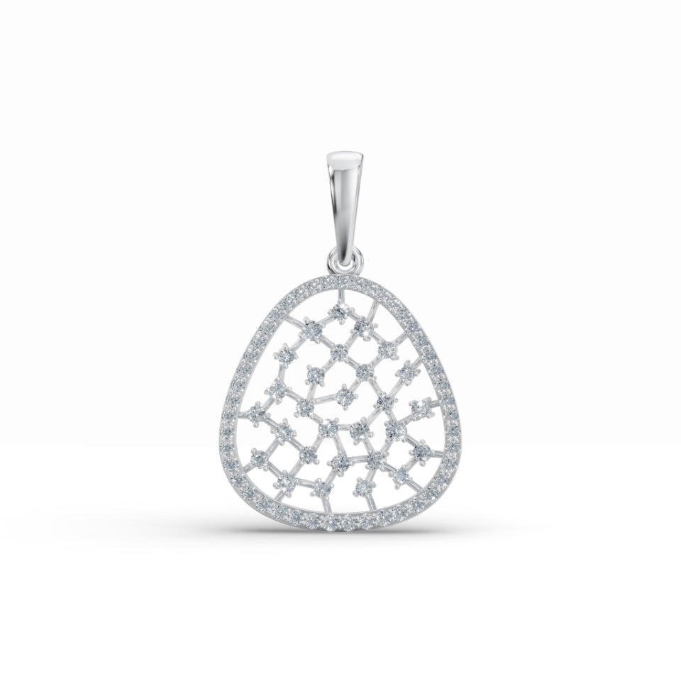 Untamed Triangular Mesh Diamond Pendant
