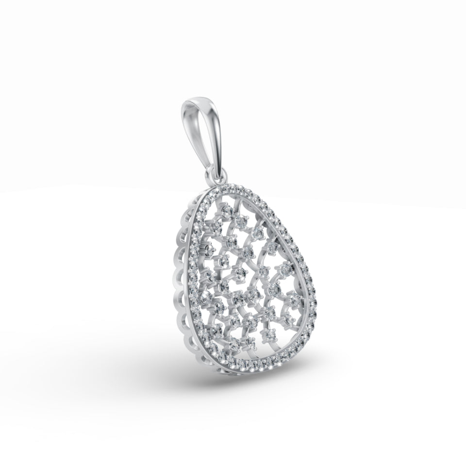 Untamed Triangular Mesh Diamond Pendant