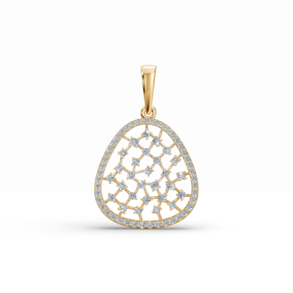 Untamed Triangular Mesh Diamond Pendant