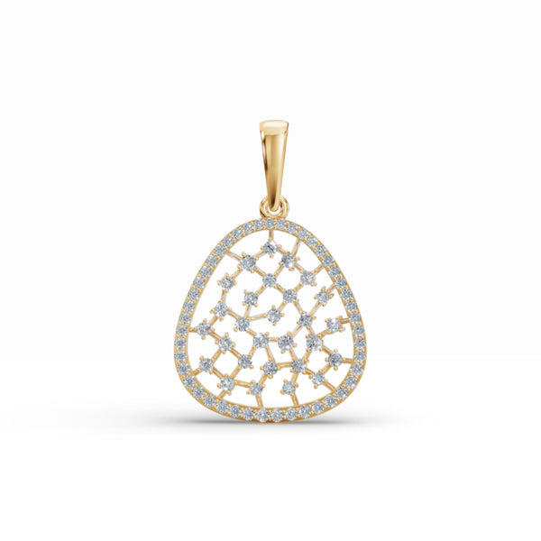 Untamed Triangular Mesh Diamond Pendant
