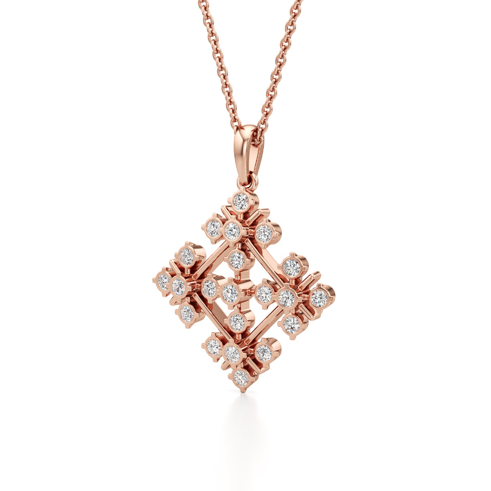 Quad Floret Diamond Pendant