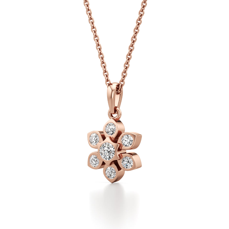 Delicate Floret Diamond Pendant