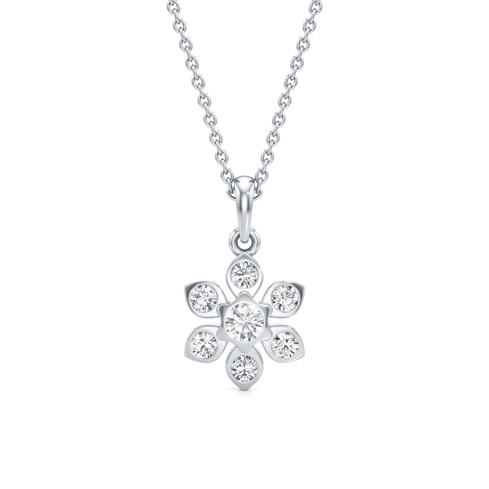 Delicate Floret Diamond Pendant