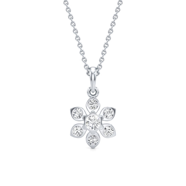 Delicate Floret Diamond Pendant