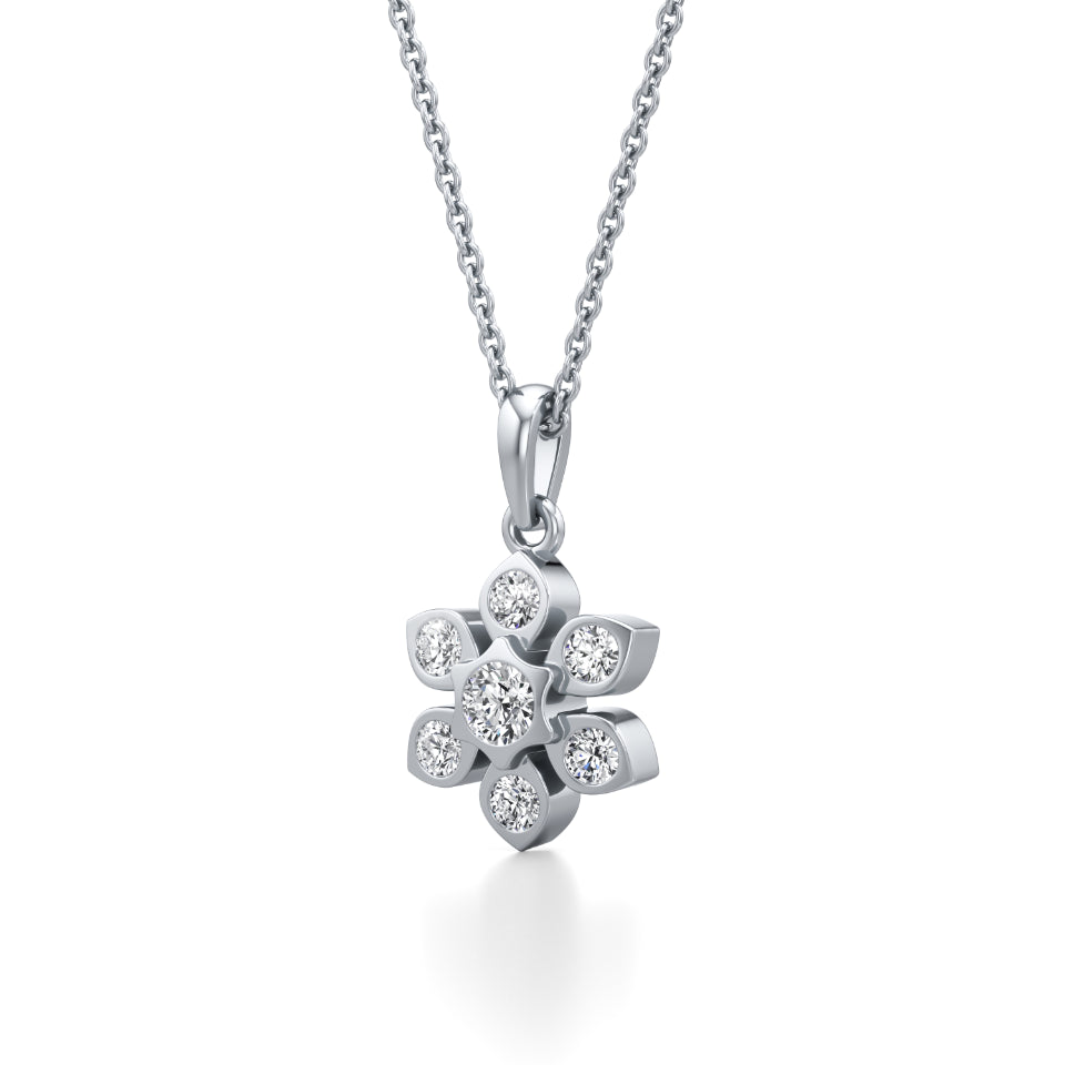 Delicate Floret Diamond Pendant
