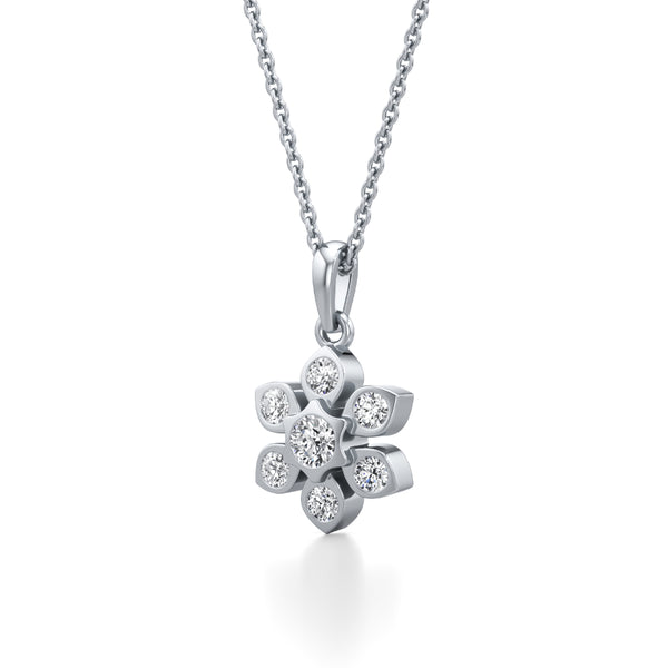 Delicate Floret Diamond Pendant