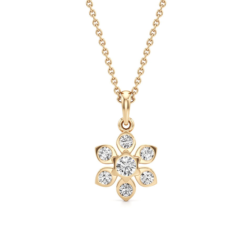 Delicate Floret Diamond Pendant