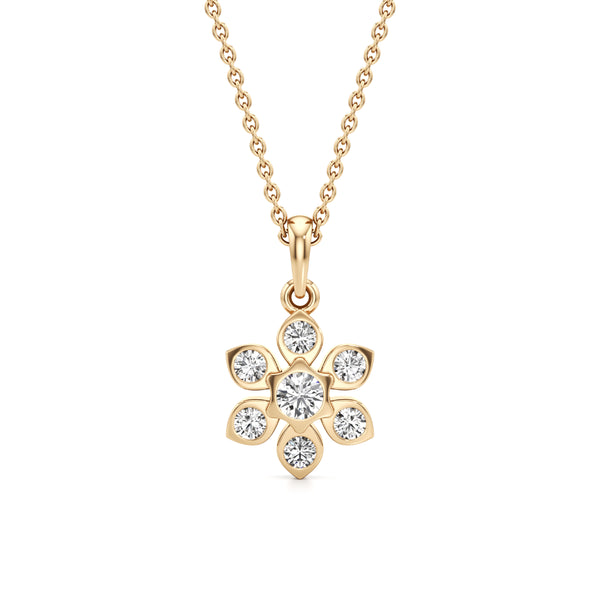 Delicate Floret Diamond Pendant