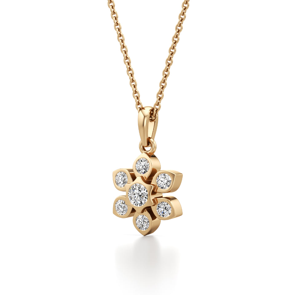 Delicate Floret Diamond Pendant