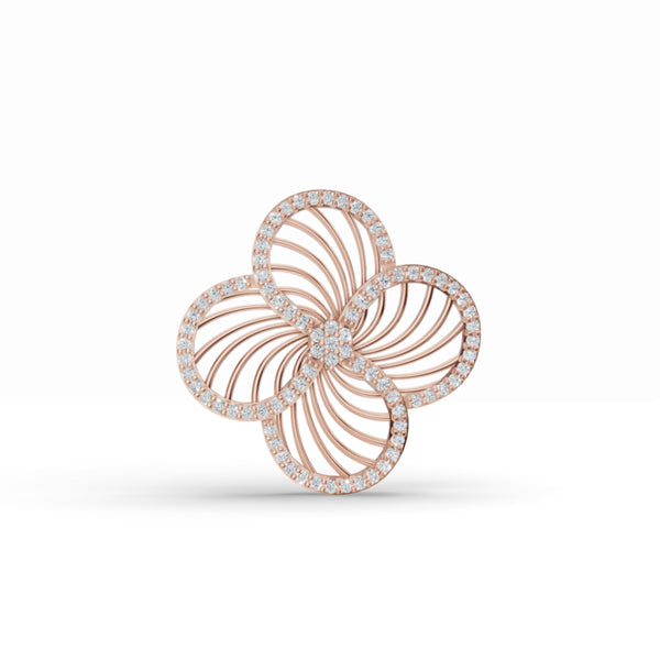 Mesh Rose & Double Infinity Diamond Pendant