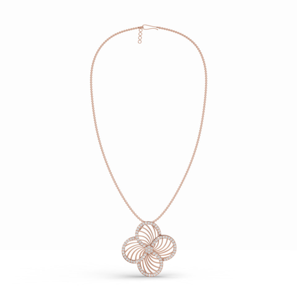 Mesh Rose & Double Infinity Diamond Pendant