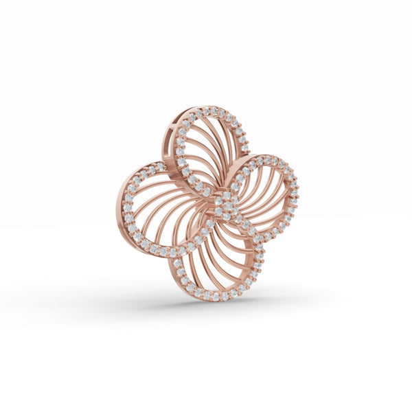 Mesh Rose & Double Infinity Diamond Pendant