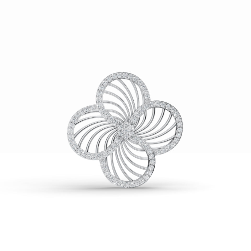 Mesh Rose & Double Infinity Diamond Pendant