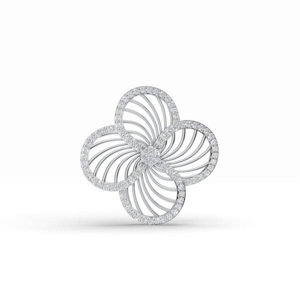 Mesh Rose & Double Infinity Diamond Pendant