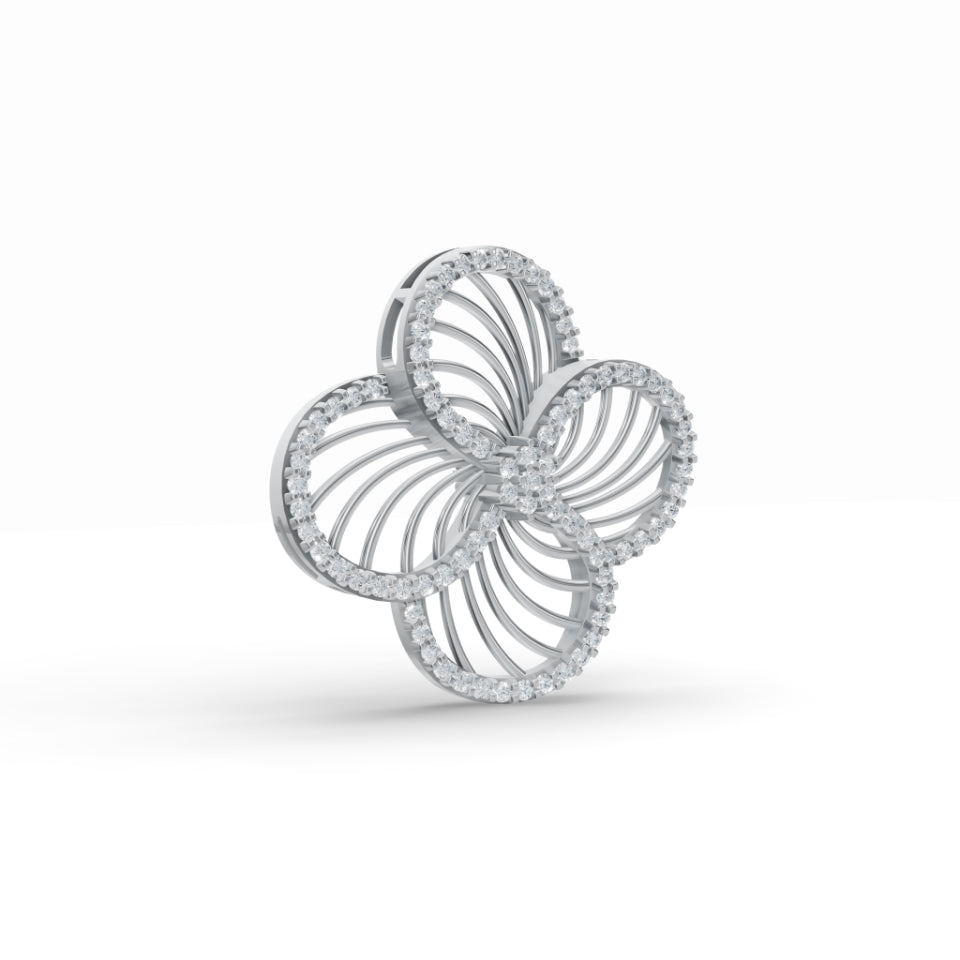 Mesh Rose & Double Infinity Diamond Pendant