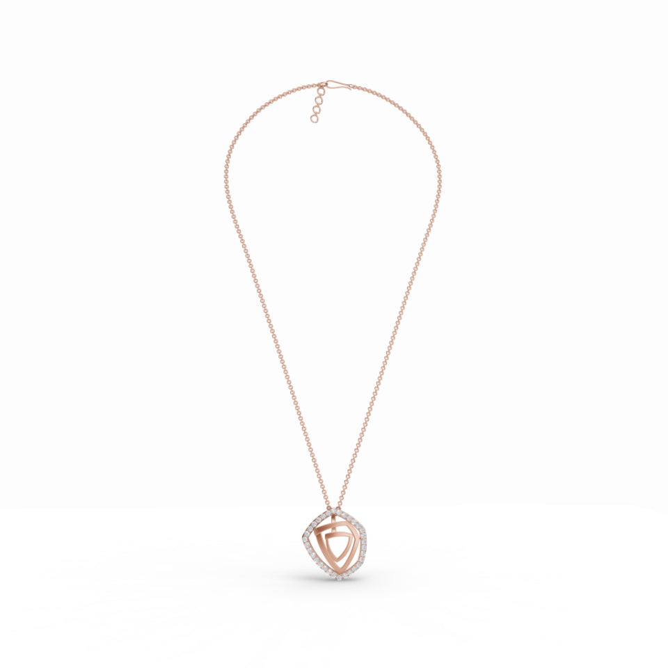 Multi-shape Geometric Diamond Pendant