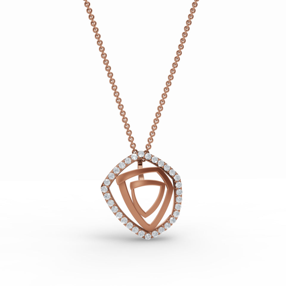 Multi-shape Geometric Diamond Pendant
