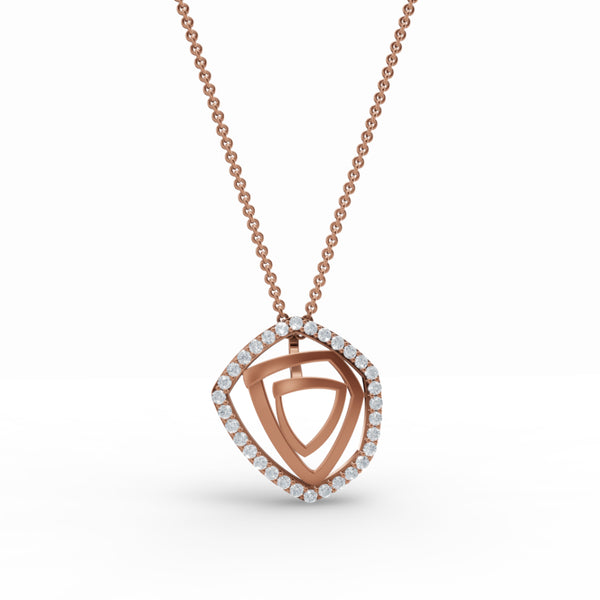Multi-shape Geometric Diamond Pendant