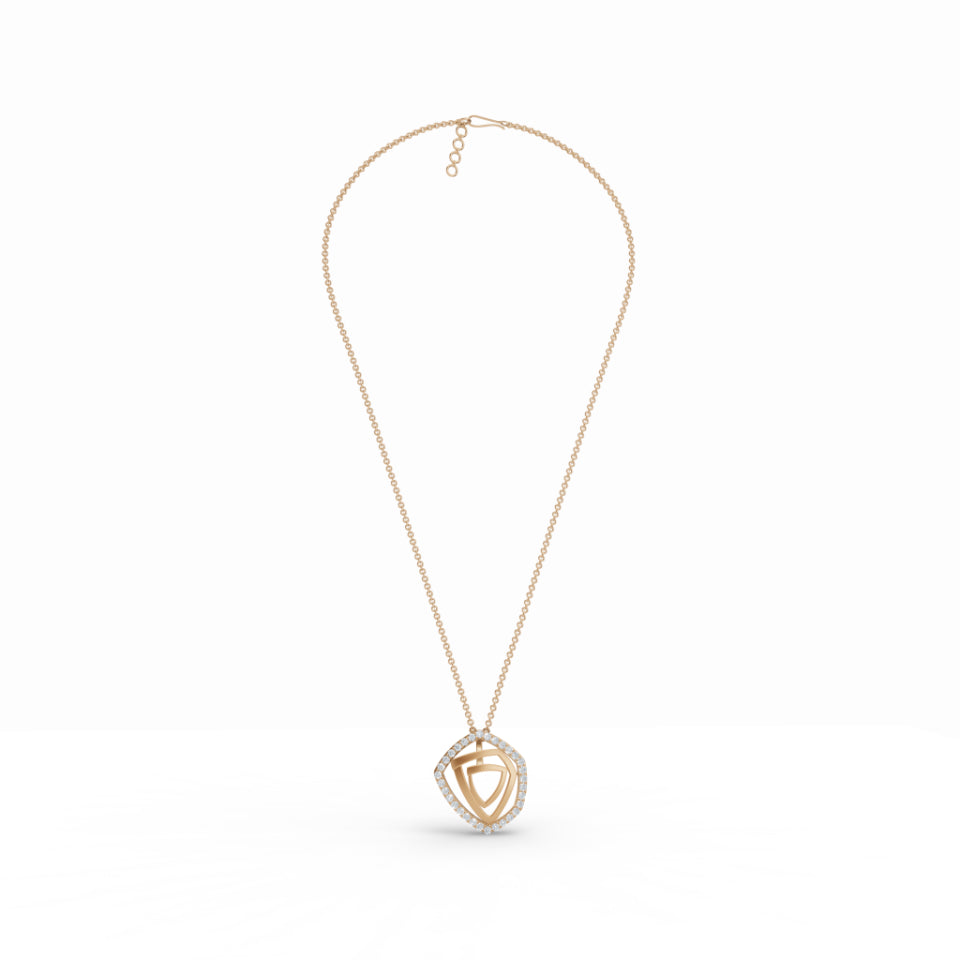 Multi-shape Geometric Diamond Pendant