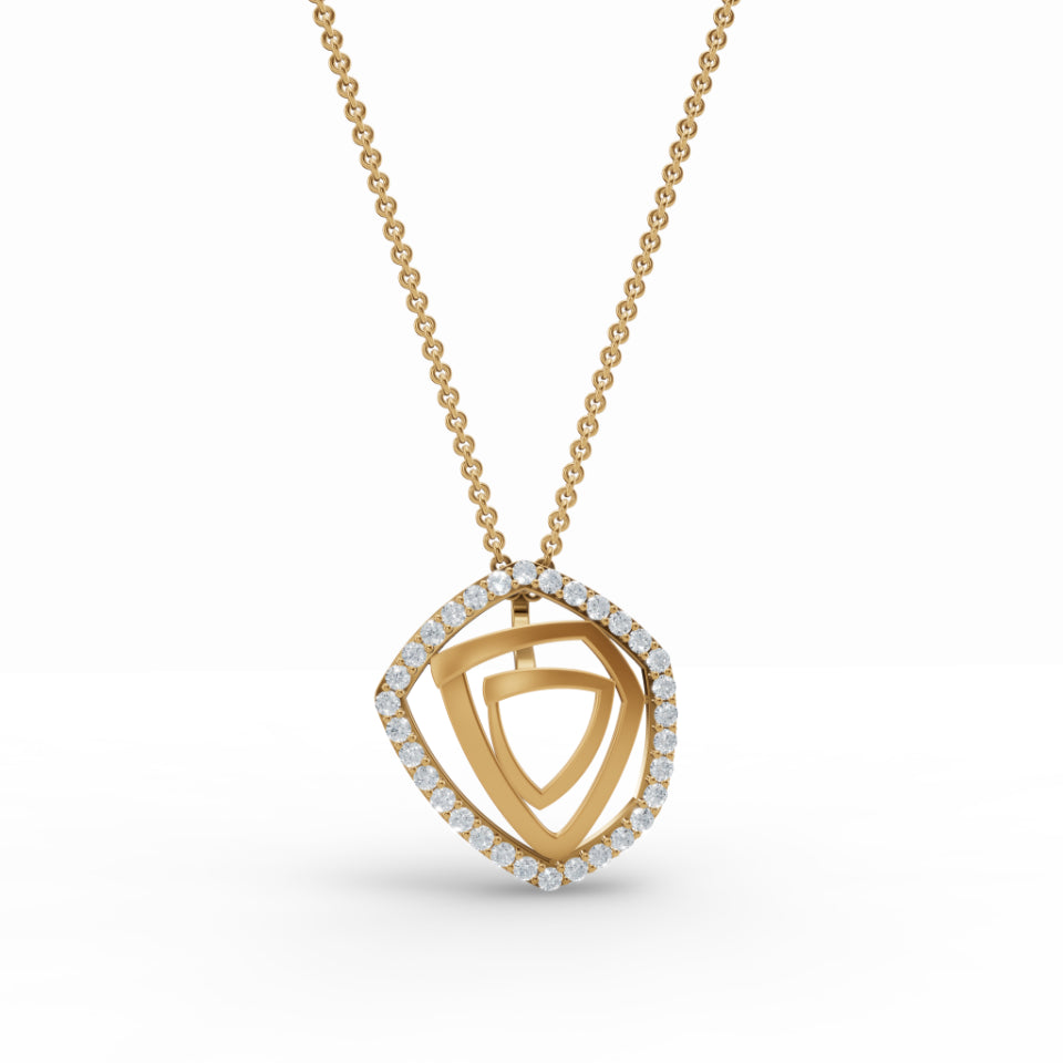Multi-shape Geometric Diamond Pendant